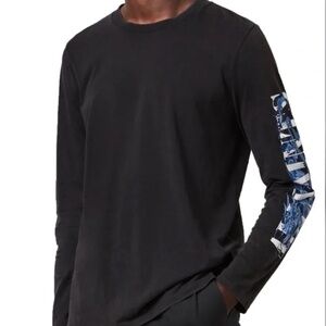 EUC Men's Allsaints Draco Long Sleeve Tee T-Shirt‎ in Vintage Black Size LARGE